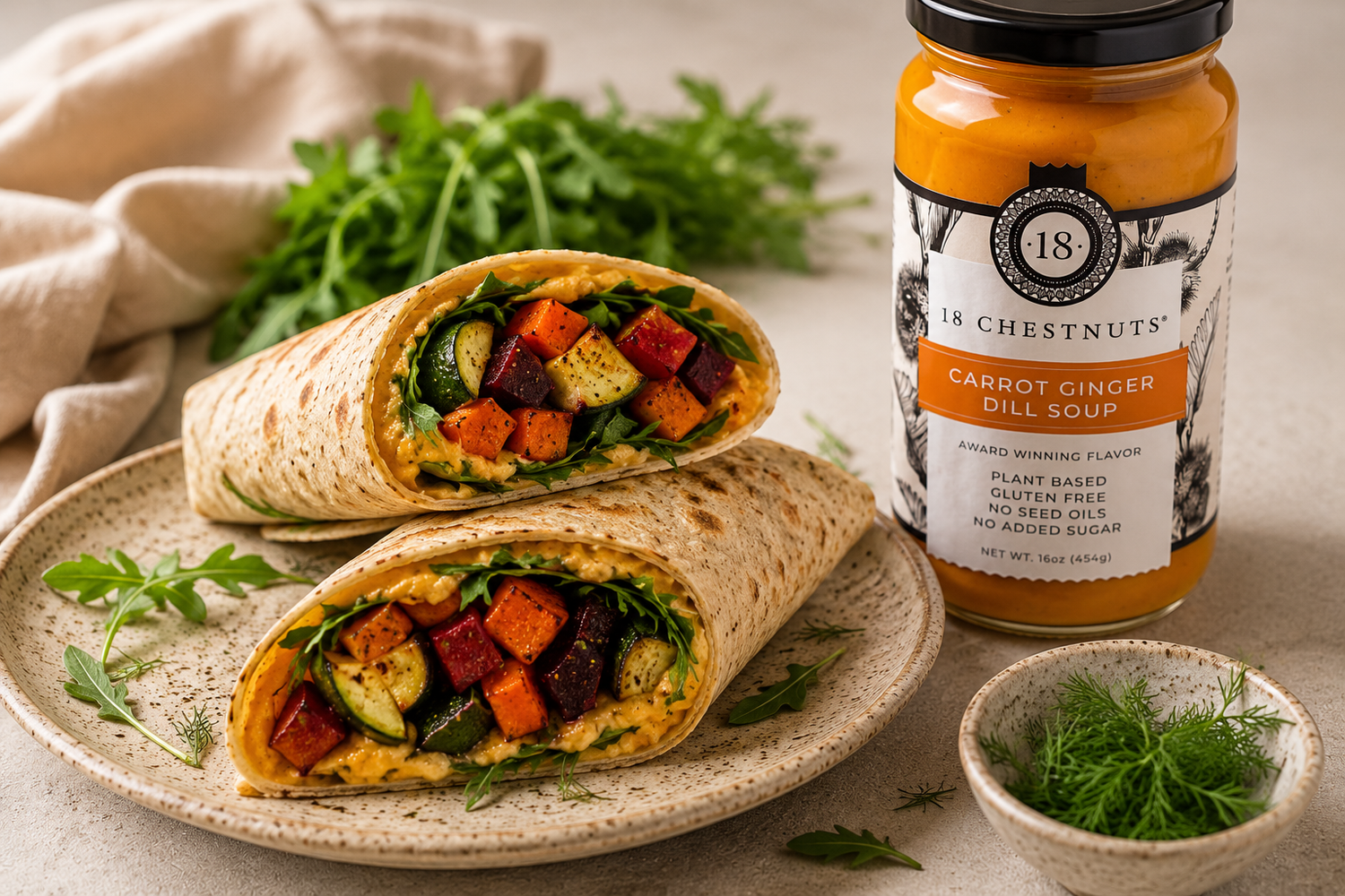 Healthy and Flavorful: Carrot Ginger Hummus Wraps