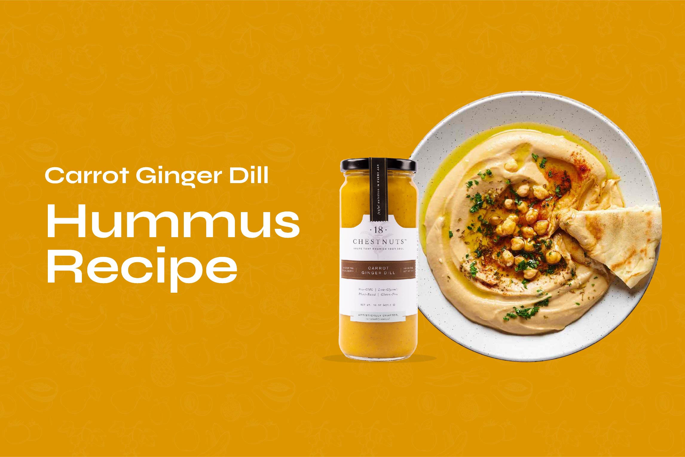 Carrot Ginger Dill Hummus Recipe