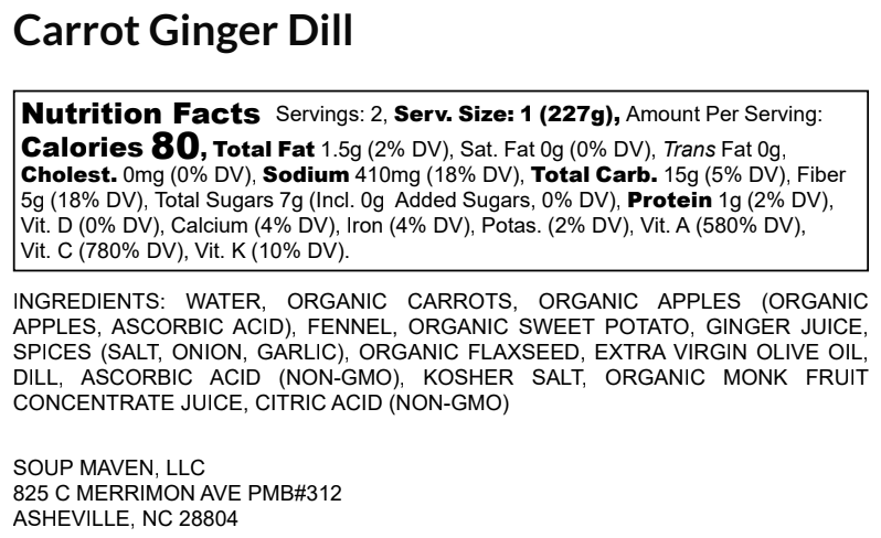 Carrot Ginger Dill Soup