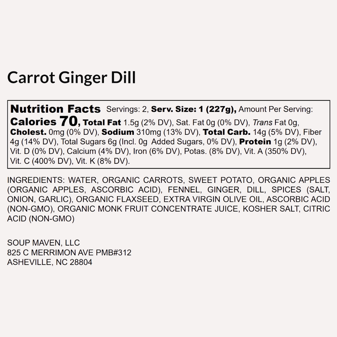 Carrot Ginger Dill Soup
